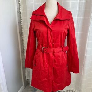 Discontinued Mossimo Target Red Trench Coat Soft Waxy Style Belted